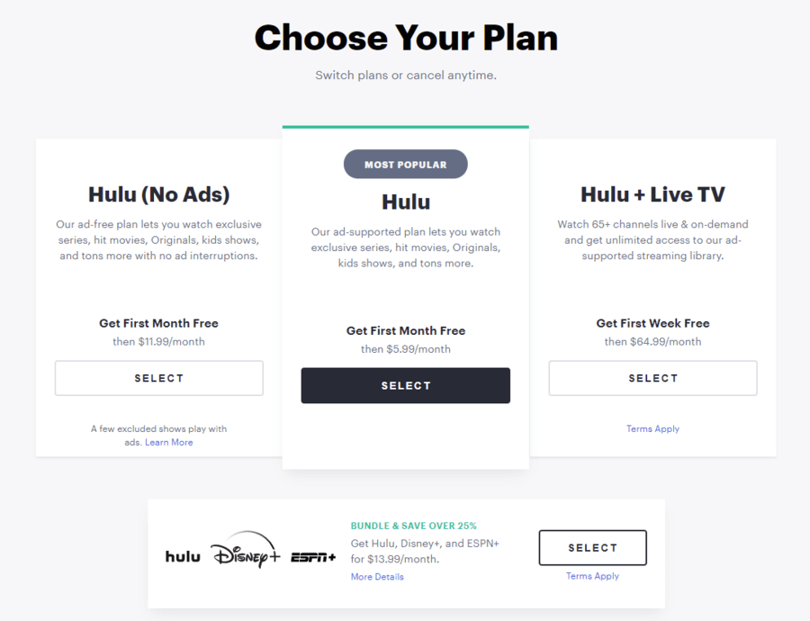 Hulu Base Plans